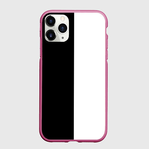 Чехол iPhone 11 Pro матовый Black and white чб / 3D-Малиновый – фото 1