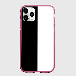 Чехол iPhone 11 Pro матовый Black and white чб, цвет: 3D-малиновый