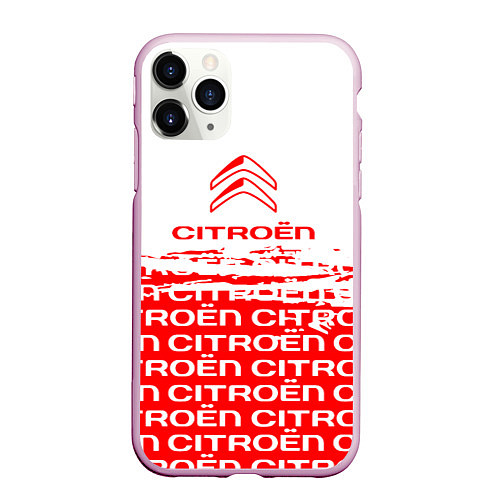 Чехол iPhone 11 Pro матовый Citroen Паттерн / 3D-Розовый – фото 1