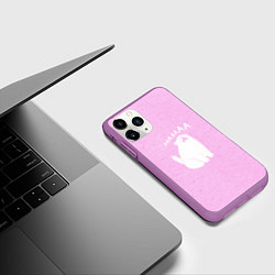 Чехол iPhone 11 Pro матовый Кот орет ааааа, цвет: 3D-фиолетовый — фото 2