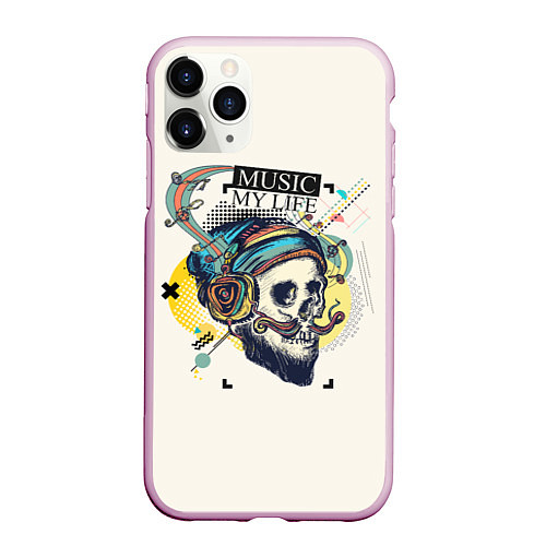 Чехол iPhone 11 Pro матовый Музыка Моя Жизнь Music My Life / 3D-Розовый – фото 1