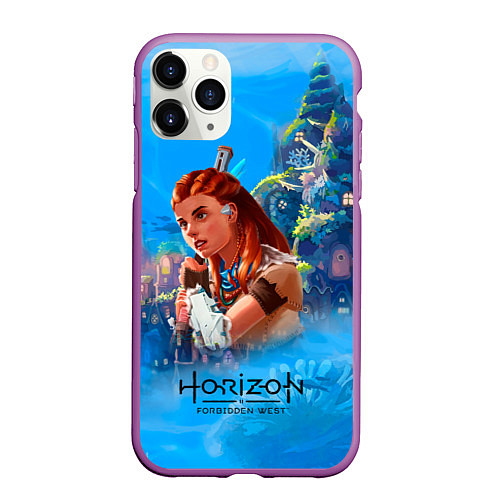 Чехол iPhone 11 Pro матовый Horizon подводный мир / 3D-Фиолетовый – фото 1