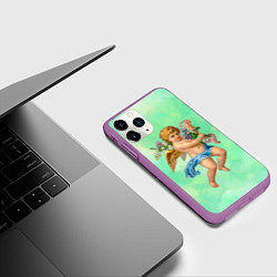 Чехол iPhone 11 Pro матовый Ангел Святой, цвет: 3D-фиолетовый — фото 2