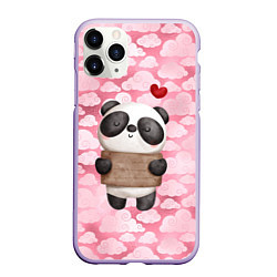 Чехол iPhone 11 Pro матовый Панда с сердечком love