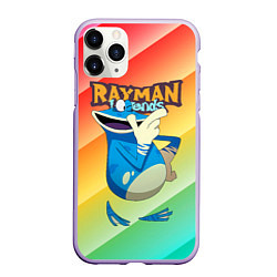 Чехол iPhone 11 Pro матовый Rayman globox радуга, цвет: 3D-светло-сиреневый