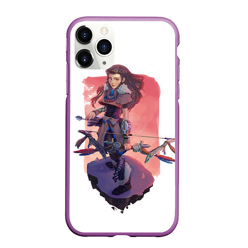 Чехол iPhone 11 Pro матовый Aloy Forbidden West / 3D-Фиолетовый – фото 1