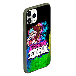 Чехол iPhone 11 Pro матовый Friday Night Funkin FNF Логотип, цвет: 3D-темно-зеленый — фото 2