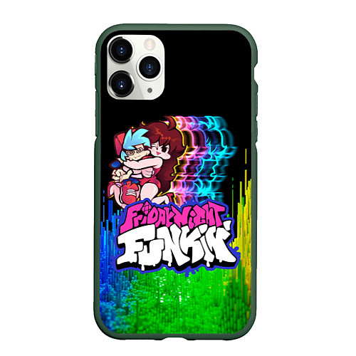 Чехол iPhone 11 Pro матовый Friday Night Funkin FNF Логотип / 3D-Темно-зеленый – фото 1