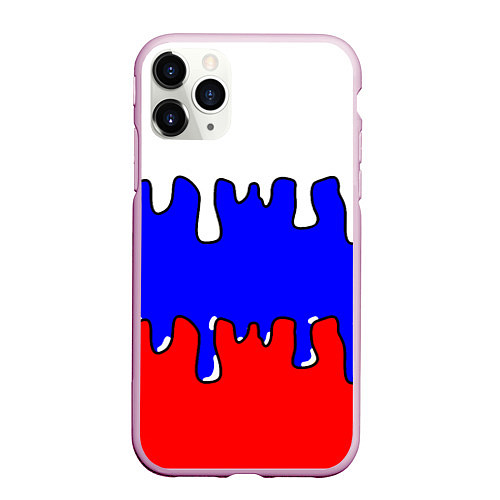 Чехол iPhone 11 Pro матовый Триколор Необычный / 3D-Розовый – фото 1