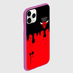 Чехол iPhone 11 Pro матовый Chicago Bulls Чикаго Буллз Логотип, цвет: 3D-фиолетовый — фото 2