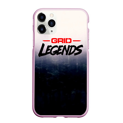 Чехол iPhone 11 Pro матовый Grid Legends, лого / 3D-Розовый – фото 1