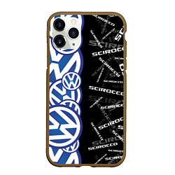 Чехол iPhone 11 Pro матовый Volkswagen Scirocco Half Pattern, цвет: 3D-коричневый