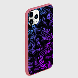 Чехол iPhone 11 Pro матовый STI NEON PATTERN, цвет: 3D-малиновый — фото 2