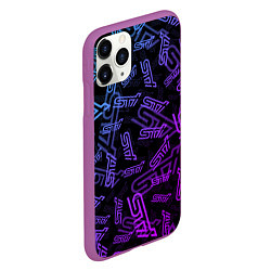 Чехол iPhone 11 Pro матовый STI NEON PATTERN, цвет: 3D-фиолетовый — фото 2