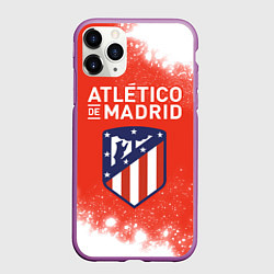 Чехол iPhone 11 Pro матовый ATLETICO MADRID Брызги, цвет: 3D-фиолетовый