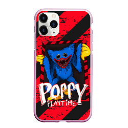 Чехол iPhone 11 Pro матовый Poppy Playtime RED WARNING, цвет: 3D-розовый