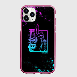 Чехол iPhone 11 Pro матовый СУКУНА МАГИЧЕСКАЯ БИТВА НЕОН SUKUNA NEON, цвет: 3D-малиновый