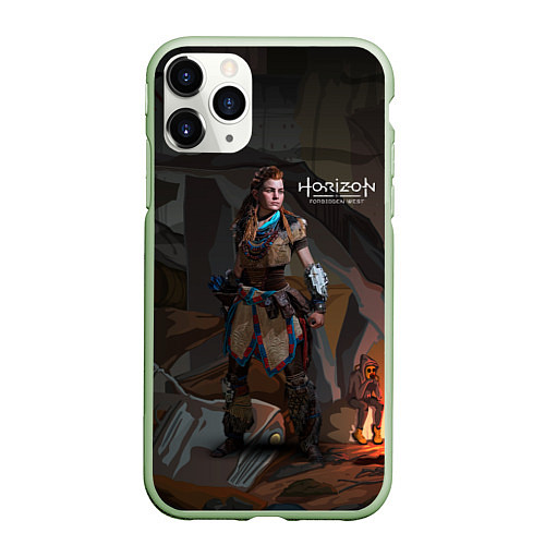 Чехол iPhone 11 Pro матовый Aloy art Horizon / 3D-Салатовый – фото 1