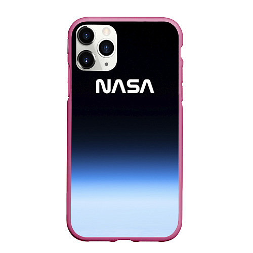 Чехол iPhone 11 Pro матовый NASA с МКС / 3D-Малиновый – фото 1