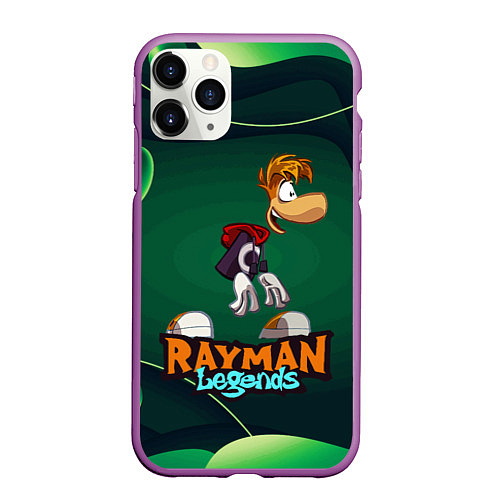 Чехол iPhone 11 Pro матовый Rayman Legends Green / 3D-Фиолетовый – фото 1