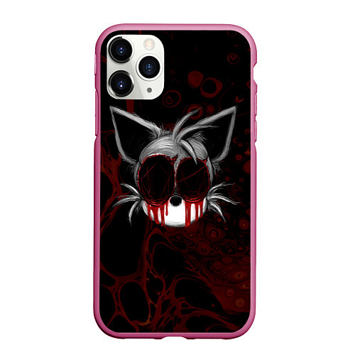 Чехол iPhone 11 Pro матовый Tails Sonic exe / 3D-Малиновый – фото 1