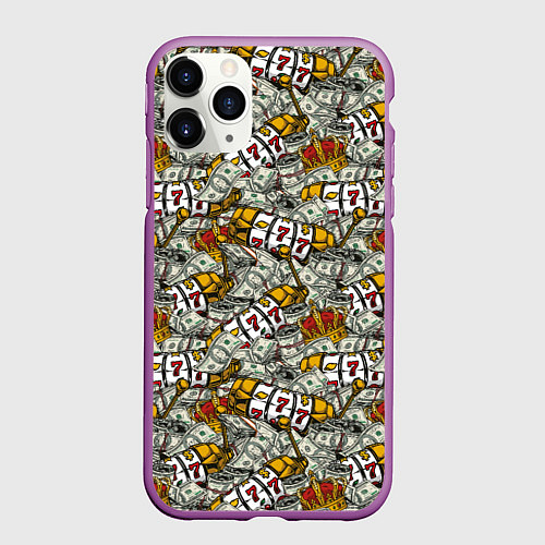 Чехол iPhone 11 Pro матовый Джекпот Jackpot / 3D-Фиолетовый – фото 1