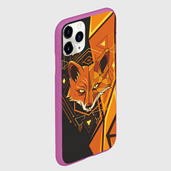 Чехол iPhone 11 Pro матовый Лиса Этника, цвет: 3D-фиолетовый — фото 2
