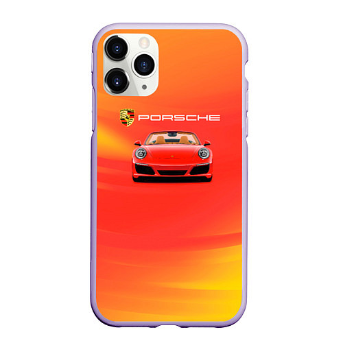 Чехол iPhone 11 Pro матовый Porsche porsche / 3D-Светло-сиреневый – фото 1