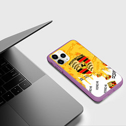 Чехол iPhone 11 Pro матовый Porsche порше паттерн, цвет: 3D-фиолетовый — фото 2