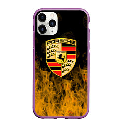 Чехол iPhone 11 Pro матовый Porsche порше огонь