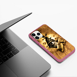 Чехол iPhone 11 Pro матовый Джиперс Криперс видит, цвет: 3D-малиновый — фото 2