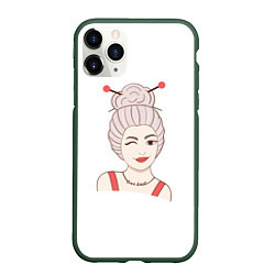 Чехол iPhone 11 Pro матовый LoveKnit, цвет: 3D-темно-зеленый