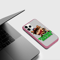 Чехол iPhone 11 Pro матовый Teemo main, цвет: 3D-малиновый — фото 2