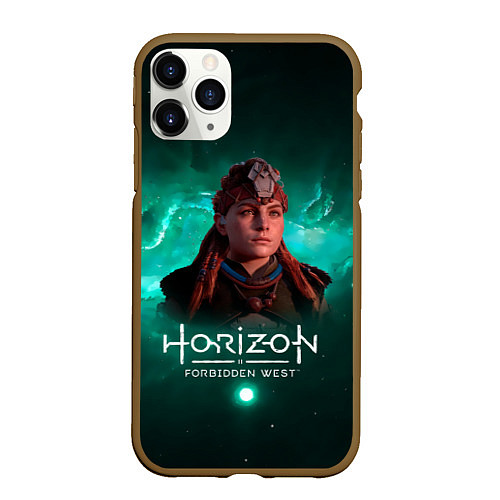 Чехол iPhone 11 Pro матовый Aloy - Элой Horizon Forbidden West / 3D-Коричневый – фото 1