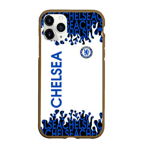 Чехол iPhone 11 Pro матовый Chelsea челси спорт / 3D-Коричневый – фото 1