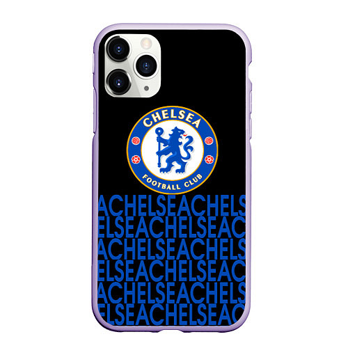 Чехол iPhone 11 Pro матовый Chelsea челси паттерн / 3D-Светло-сиреневый – фото 1