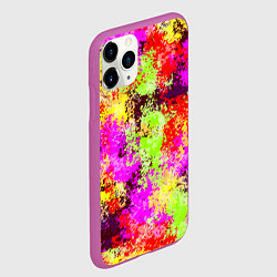Чехол iPhone 11 Pro матовый Пиксельный камуфляж Диско, цвет: 3D-фиолетовый — фото 2
