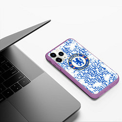 Чехол iPhone 11 Pro матовый Chelsea football, цвет: 3D-фиолетовый — фото 2