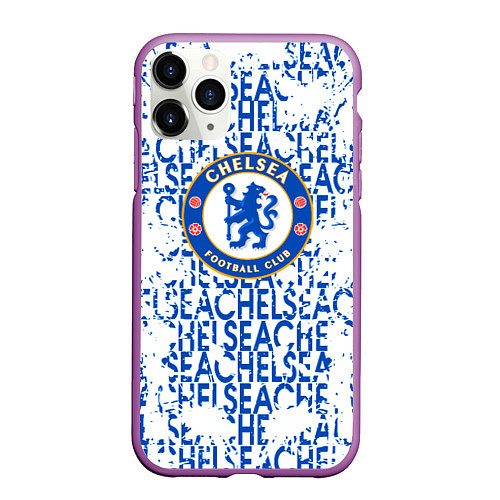 Чехол iPhone 11 Pro матовый Chelsea football / 3D-Фиолетовый – фото 1