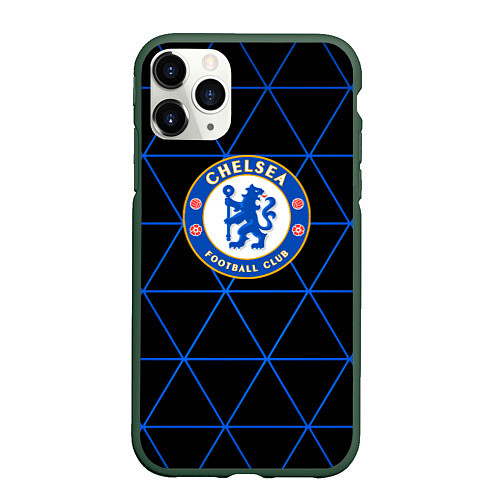 Чехол iPhone 11 Pro матовый Челси football club / 3D-Темно-зеленый – фото 1