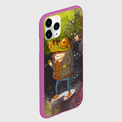 Чехол iPhone 11 Pro матовый Лягушка хулиган Frog hooligan, цвет: 3D-фиолетовый — фото 2