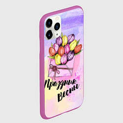 Чехол iPhone 11 Pro матовый Письмо весны, цвет: 3D-фиолетовый — фото 2