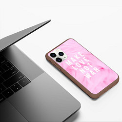 Чехол iPhone 11 Pro матовый Make love not var, цвет: 3D-коричневый — фото 2