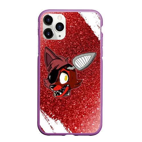 Чехол iPhone 11 Pro матовый FNAF - ФОКСИ - Краска / 3D-Фиолетовый – фото 1