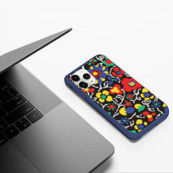 Чехол iPhone 11 Pro матовый Узор Цветочный сон, цвет: 3D-тёмно-синий — фото 2