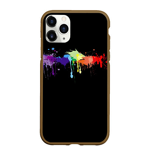 Чехол iPhone 11 Pro матовый RAINBOW BLOTS / 3D-Коричневый – фото 1