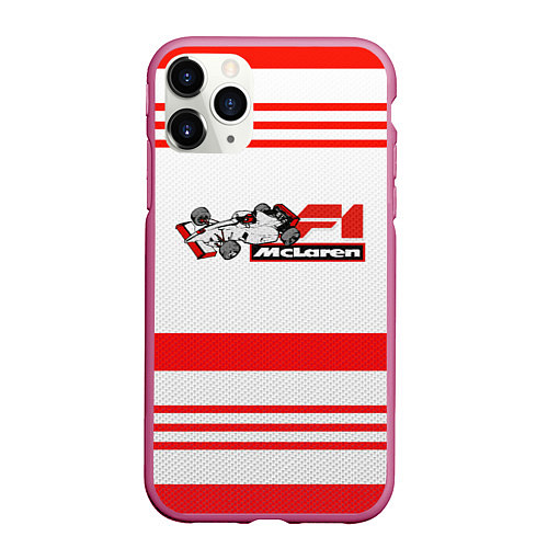 Чехол iPhone 11 Pro матовый F1 McLaren / 3D-Малиновый – фото 1