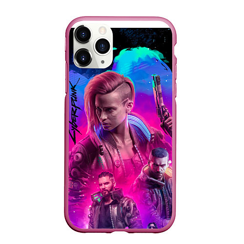 Чехол iPhone 11 Pro матовый Vi Ви Cyberpunk 2077 / 3D-Малиновый – фото 1