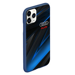 Чехол iPhone 11 Pro матовый AUDI NEON STRIPES GEOMETRY LINE, цвет: 3D-тёмно-синий — фото 2