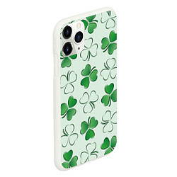 Чехол iPhone 11 Pro матовый Трехлистный клевер День Св Патрика, цвет: 3D-белый — фото 2